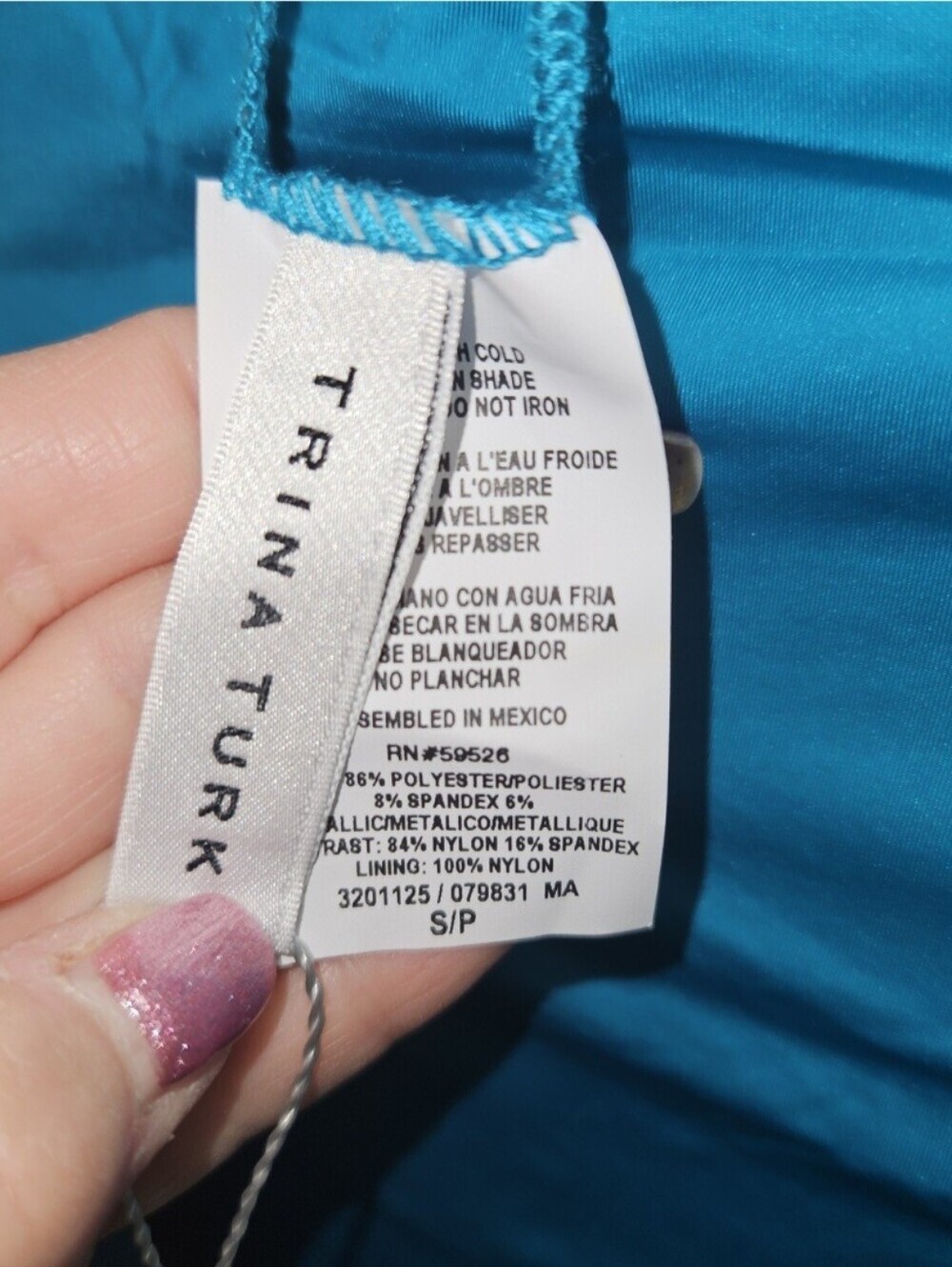 SEE NEW LISTING Trina Turk Empire Lurex Plunge Paddle Suit Marine - Picture 11 of 16